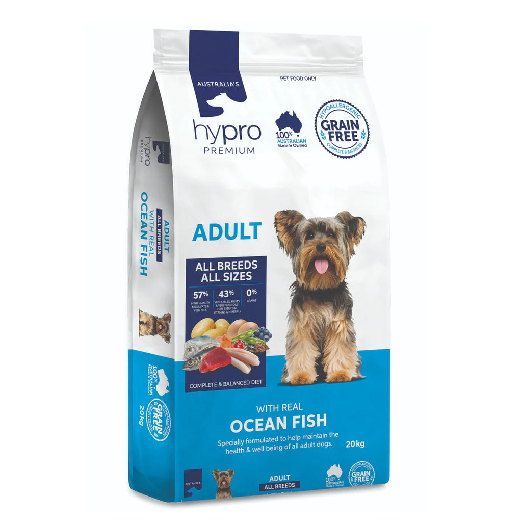 Hypro Premium - Adult Dog Dry Food - GRAIN FREE - Ocean Fish 20kg-9kg-2.5kg