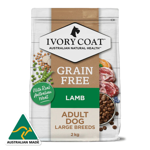 Ivory Coat - Adult Dog Dry Food - GRAIN FREE - Large Breed - Lamb - 13kg-2kg