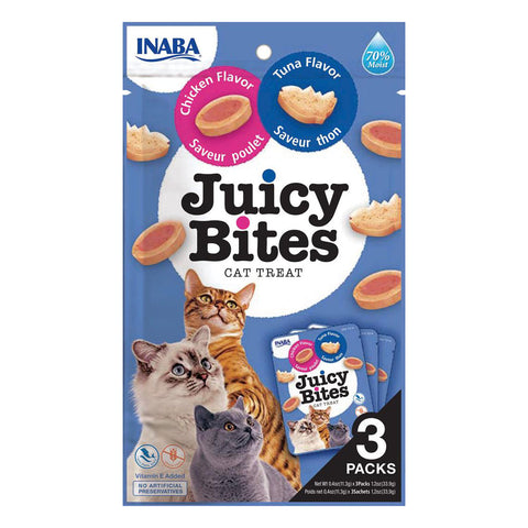 Inaba - Cat Juicy Bites - Tuna and Chicken Flavour - Carton of 6 (6x33.9g)