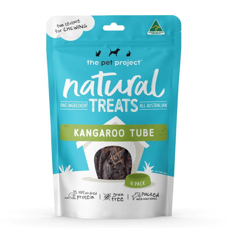 The Pet Project - Natural Treats - Kangaroo Tube - 4 Pack