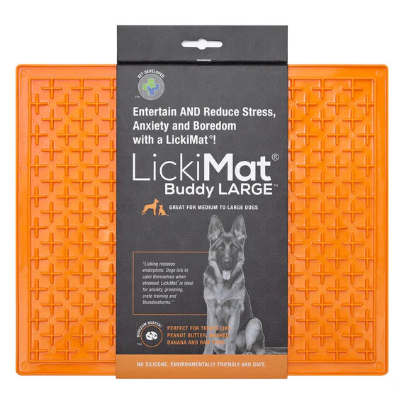 LickiMat - Buddy Large for dogs and cats  - Green-Orange-Turquoise