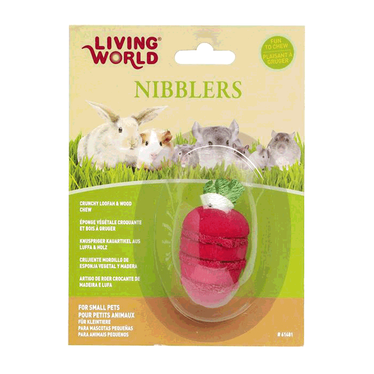 Living World - Nibbler - Small Animal - Loofah & Wood Chew - Strawberry