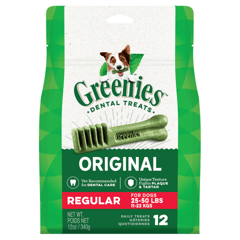 Greenies - Dental Dog Treats - Original - Regular 340g (12 Pack)