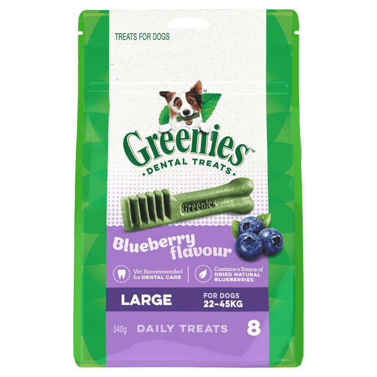 Greenies - Dental Dog Treats - Blueberry - Large 340g (8 Pack)