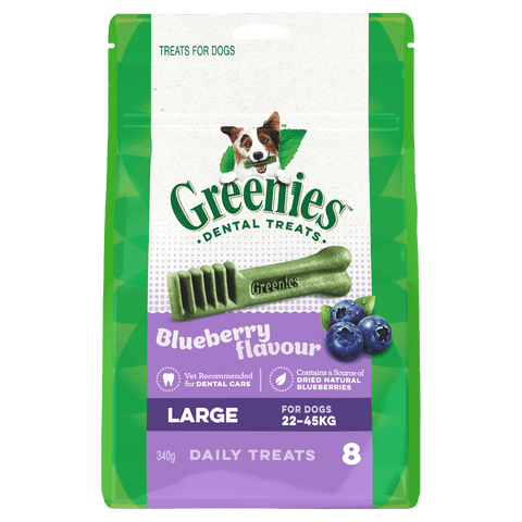 Greenies - Dental Dog Treats - Blueberry - Large 340g (8 Pack)