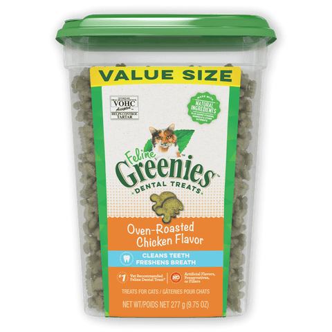 Greenies - Dental Cat Treats - Oven-Roasted Chicken - Value Tub 277g