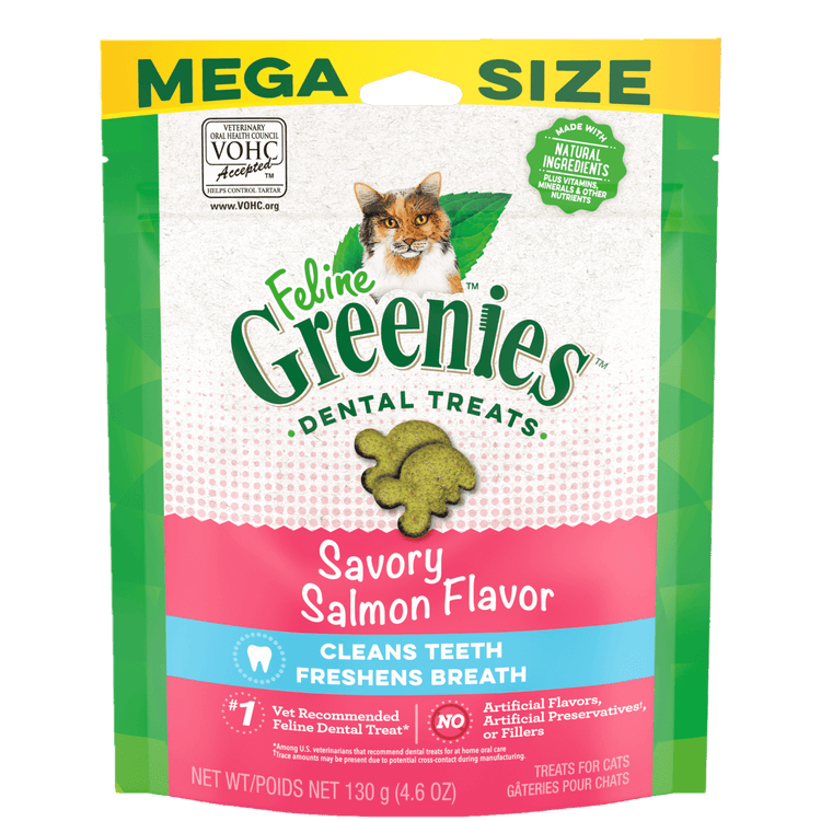 Greenies - Dental Cat Treats - Savoury Salmon - Mega 130g