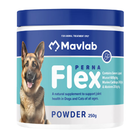 Mavlab - PERNAFlex Powder  natural supplement to support joint health in Dogs and Cats of all ages - 250gm