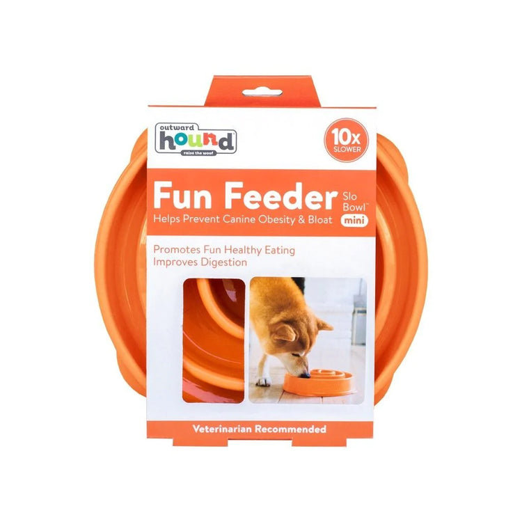 Outward Hound - Fun Feeder Slow Bowl - Mini - Orange-Purple-Teal