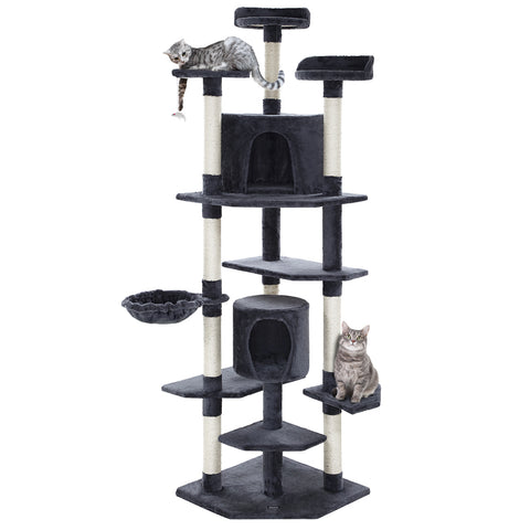 i.Pet Cat Tower Scratching Post Condo Trees House Bed Grey Tree 203cm