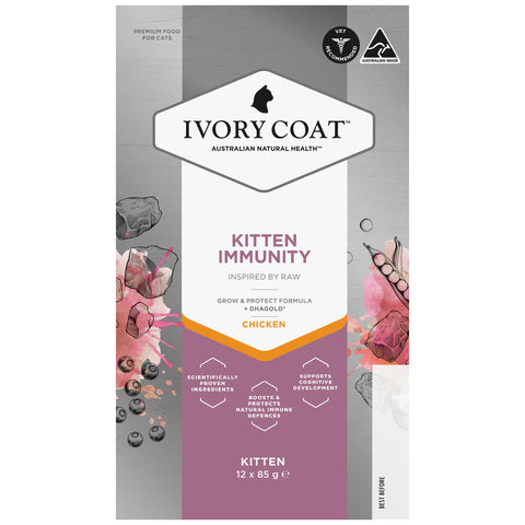 Ivory Coat - Kitten - Wet Food Trays - Inspired By Raw - Kitten Immunity - 12 x 85g