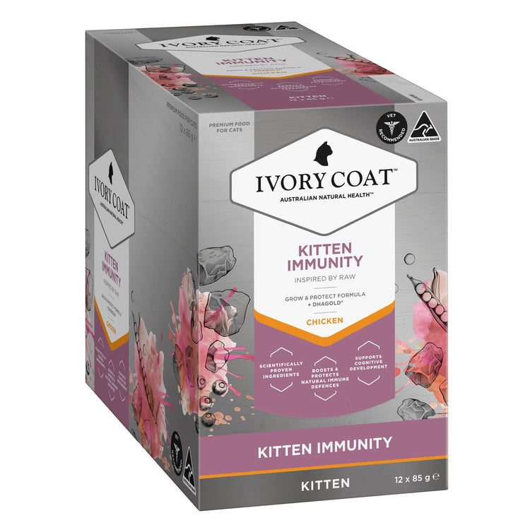 Ivory Coat - Kitten - Wet Food Trays - Inspired By Raw - Kitten Immunity - 12 x 85g