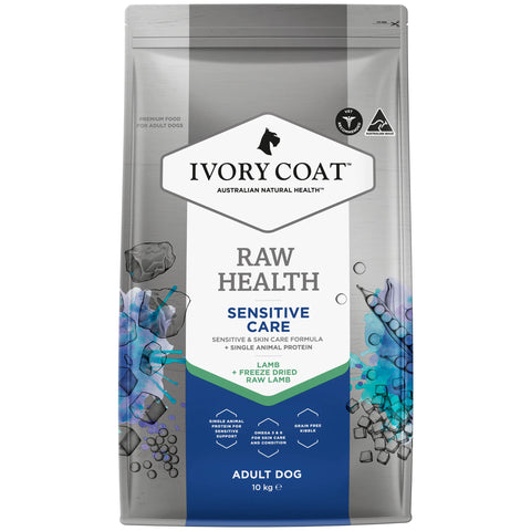 Ivory Coat - Adult Dog - Raw Health - Sensitive Care - 10kg - 1.8kg 