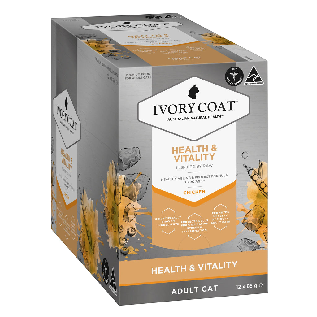 Ivory Coat - Adult Cat - Wet Food Trays - Inspired By Raw - Health & Vitality - 12 x 85g