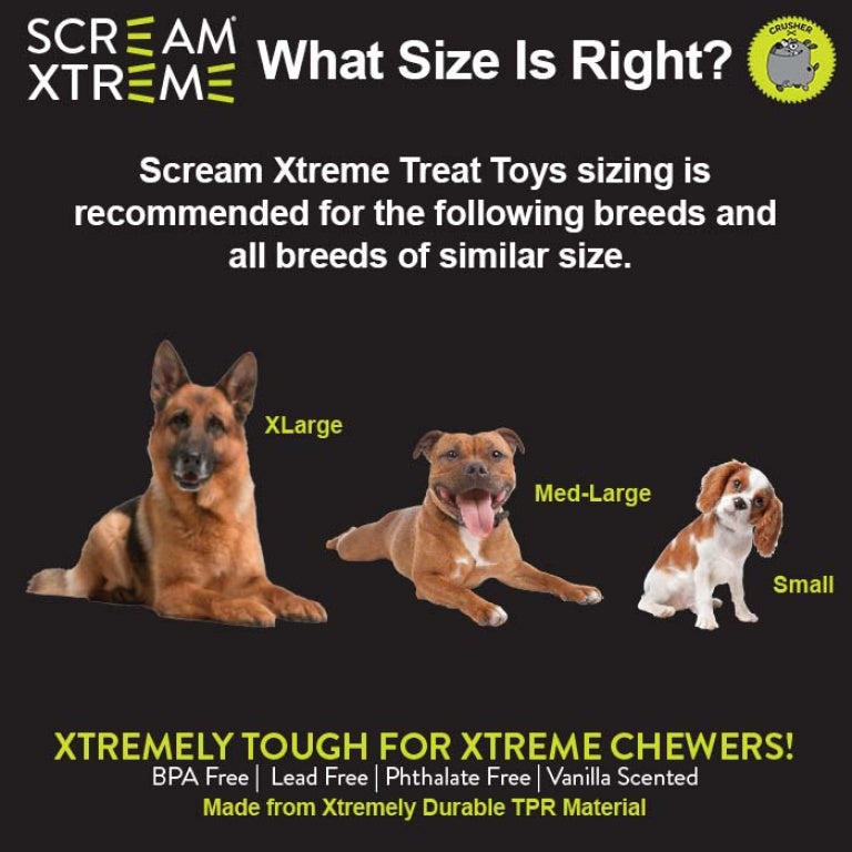 Scream - Xtreme Treat Tyre - Loud Orange - 17cm x 5cm - Extra Large-Medium/Large-Small