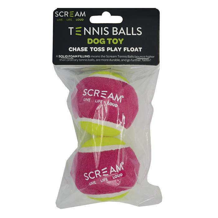 Scream - Tennis Ball - Loud Green & Pink - Medium - 2 Pack