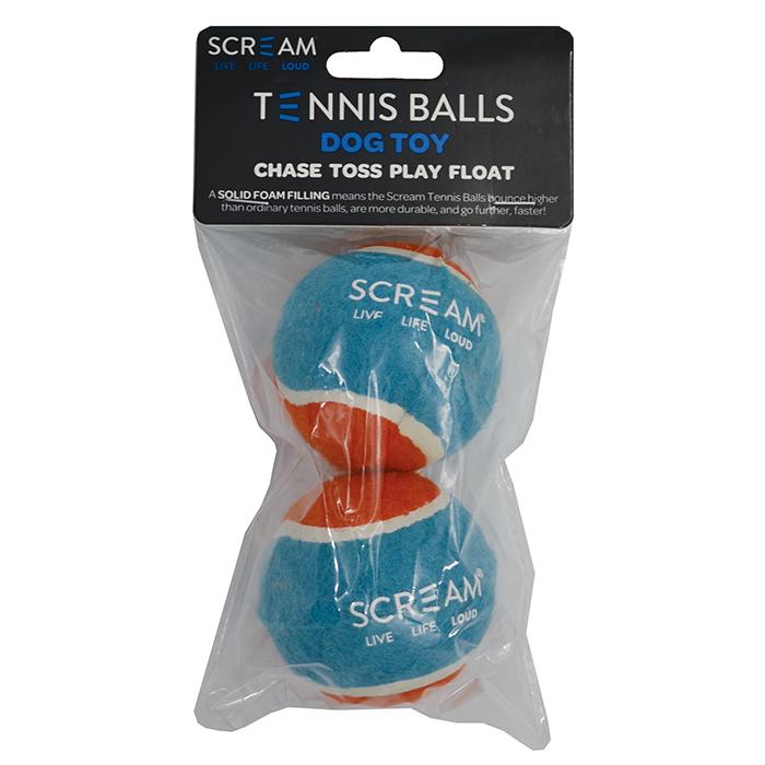 Scream - Tennis Ball - Loud Blue & Orange- Medium - 2 Pack
