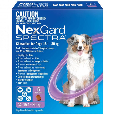 NexGard SPECTRA - Chewables for Dogs 15.1 - 30kg (PURPLE) -3 Pack