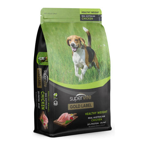 Supervite Gold Label - Adult Dog - Healthy Weight - Australian Chicken - 20kg-7.5kg-3kg