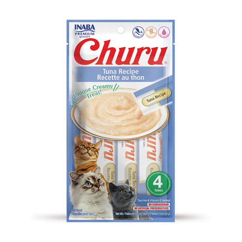 Inaba - Cat Churu - Tuna Recipe - Carton of 6 (24 x 14g Tubes)