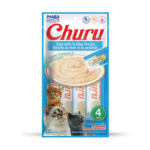 naba - Cat Churu - Tuna with Scallop Recipe - Carton of 6 (24 x 14g Tubes)