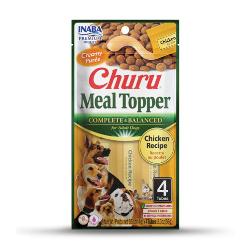 Inaba - Dog Churu Meal Topper - Chicken Recipe - Carton of 6 (24 x 56g)