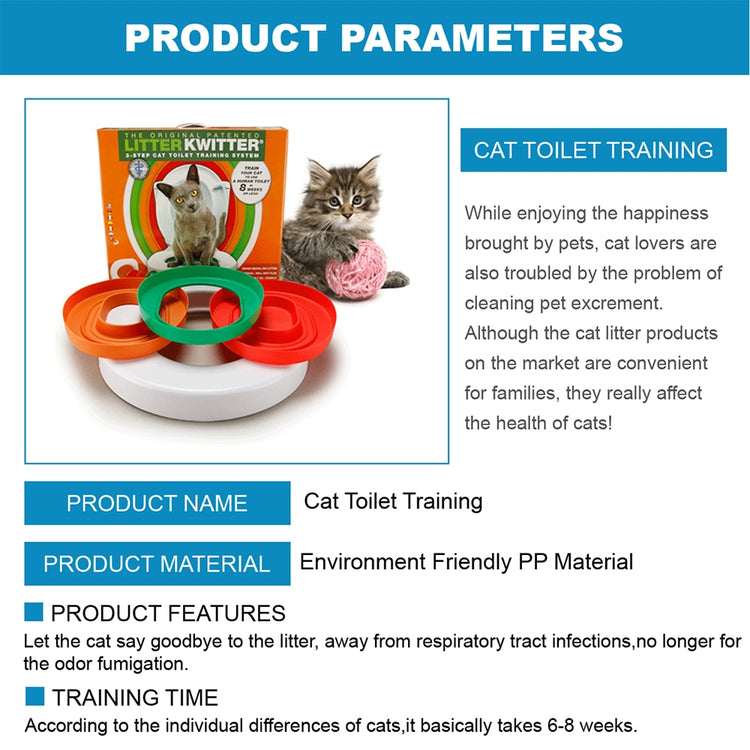 Cat Toilet Training System 3 Step Litter Kwitter Pet Training DVD Instruction