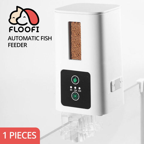 FLOOFI 400ML Automatic Fish Feeder (White)