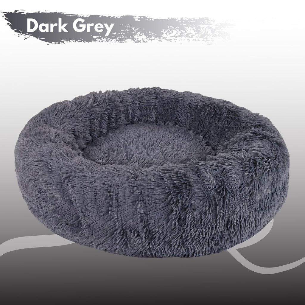 FLOOFI XL 100CM soft and cosy round pet bed perfect for cats and dogs (Dark Grey)
