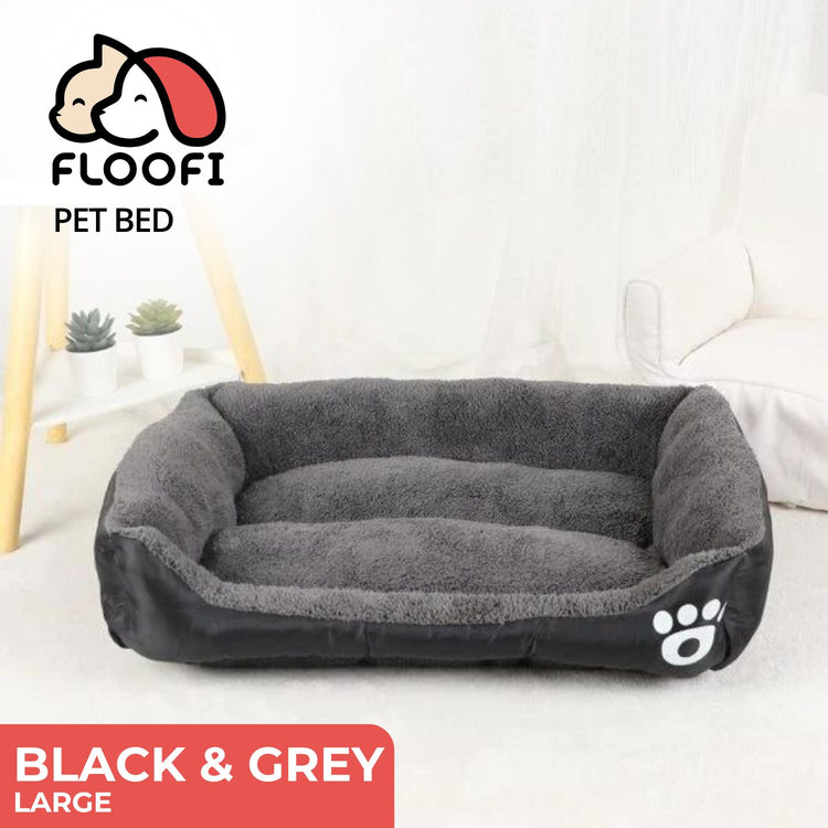 FLOOFI Pet bed soft and cozy square L size (Dark Grey)