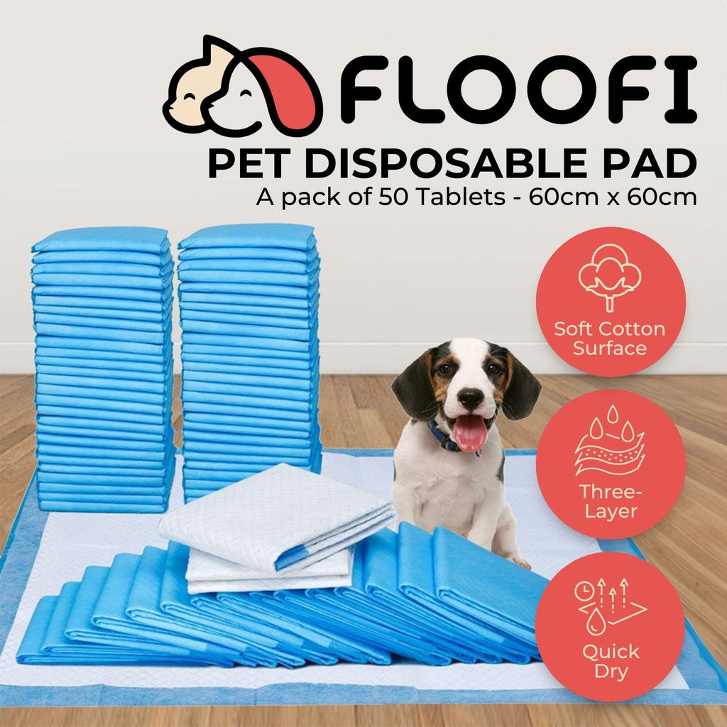 Floofi 100pcs Pet Training Pads Puppy Dog Toilet Pee Indoor Super Absorbent