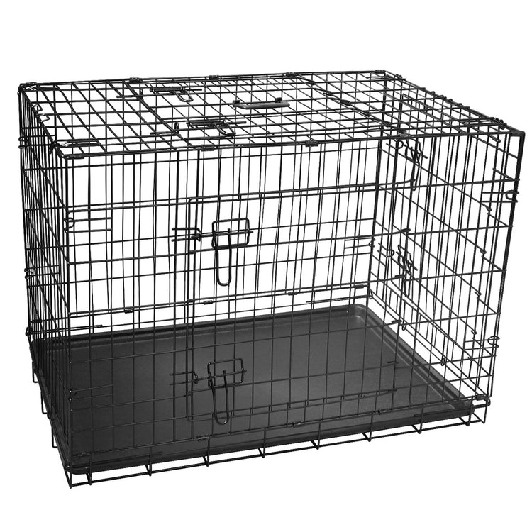 Floofi Dog crate 24"- 3 doors (front, side, top, each door with 2 locks)