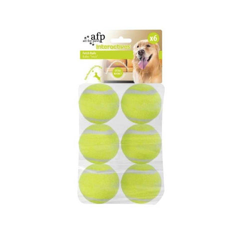 6 Pack AFP Dog Fetch Balls - Heavy Fetch N Treat All For Paws Replacement Ball