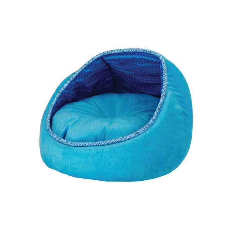 All For Paws- Cat Bed - Fleece Blue Monaco Lounge Couch Cave Plush Cushion Pet 