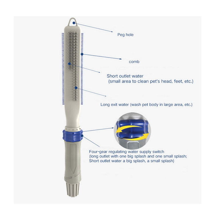 Pawise-Pet Shower Magic Washer 2 in 1 Attachment Hose Head with Comb Dog Cat