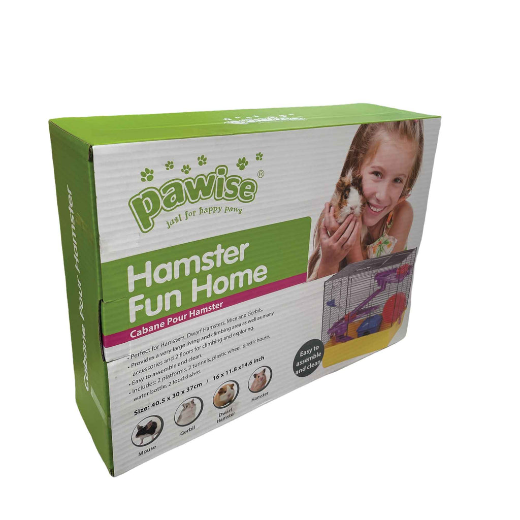 PAWISE-Hamster Fun Home Large Mouse Cage 40.5x30x37cm Pet Mice Rat Play House Enclosure