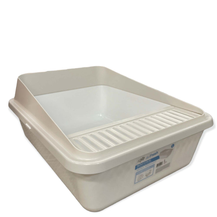 AFP-High Back Cat Litter Tray Large - Pet Fresh Clean Kitten Toilet Box