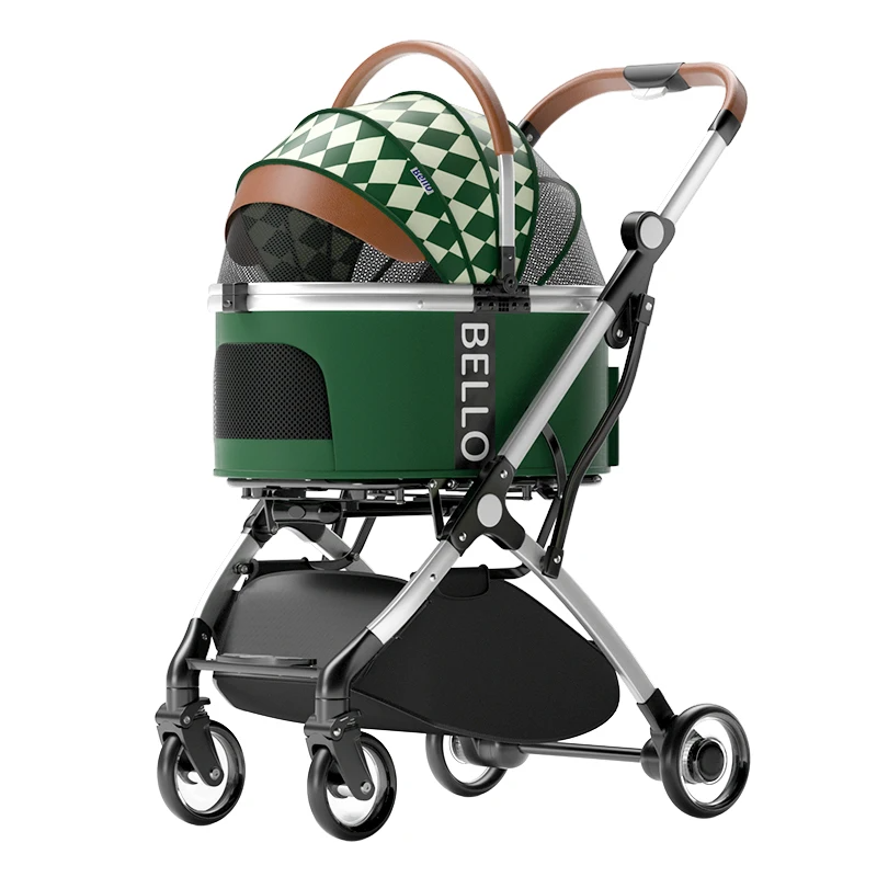 Bello Lux- pet stroller -Green Check