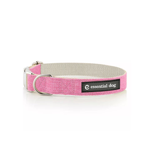 Natural Hemp & Cotton Dog Collar (Pretty Pink) LARGE-Medium-Small-XSmall