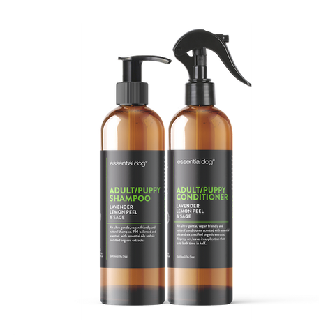 Essential Dog-Natural Adult and Puppy Dog Shampoo & Conditioner 2 Pack