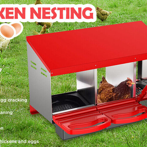 VaKa Chicken Hen Coop Hutch 3 Hole Inside Outside Roll Away Lay Egg Nesting Box