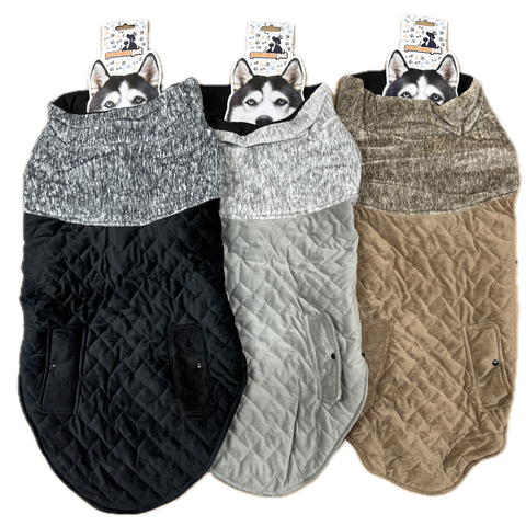 Quilted Dog Jacket Coat Warm Winter Pet Clothes Vest Padded Windbreaker 80cm-70cm-60cm-50cm