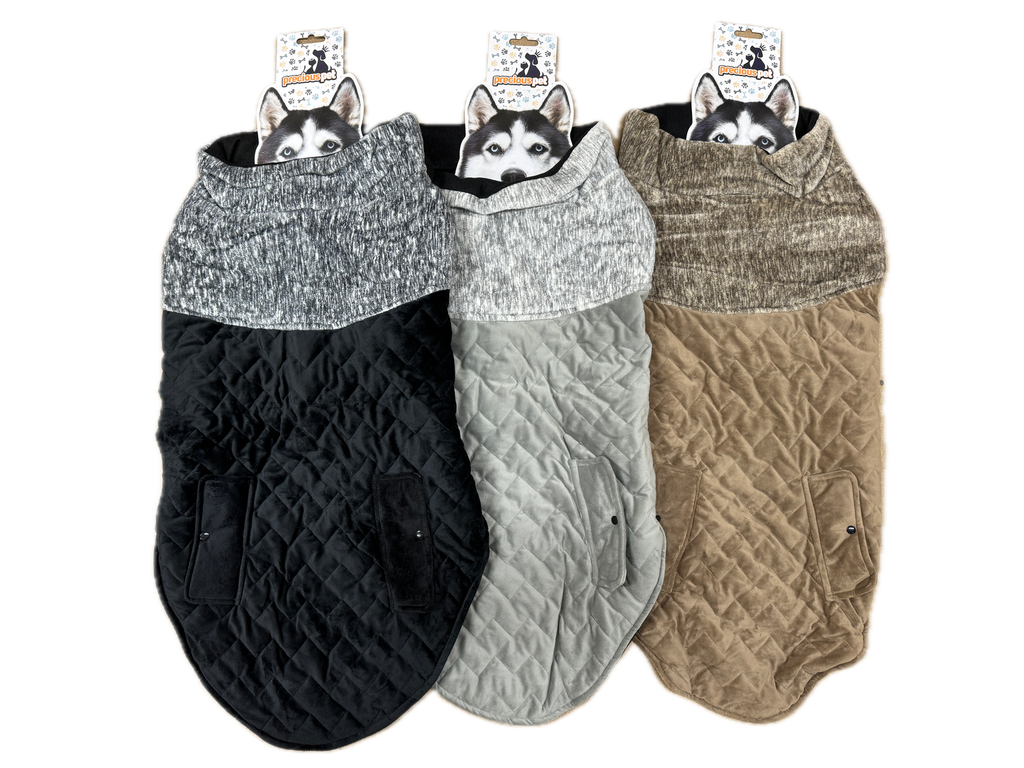 Quilted Dog Jacket Coat Warm Winter Pet Clothes Vest Padded Windbreaker 80cm-70cm-60cm-50cm
