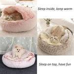  PawfectFriend Cozy Burrowing Cave Pet Bed for Dogs Cats Kitten Plush Warm Soft Sleeping Nest Light Brown Medium