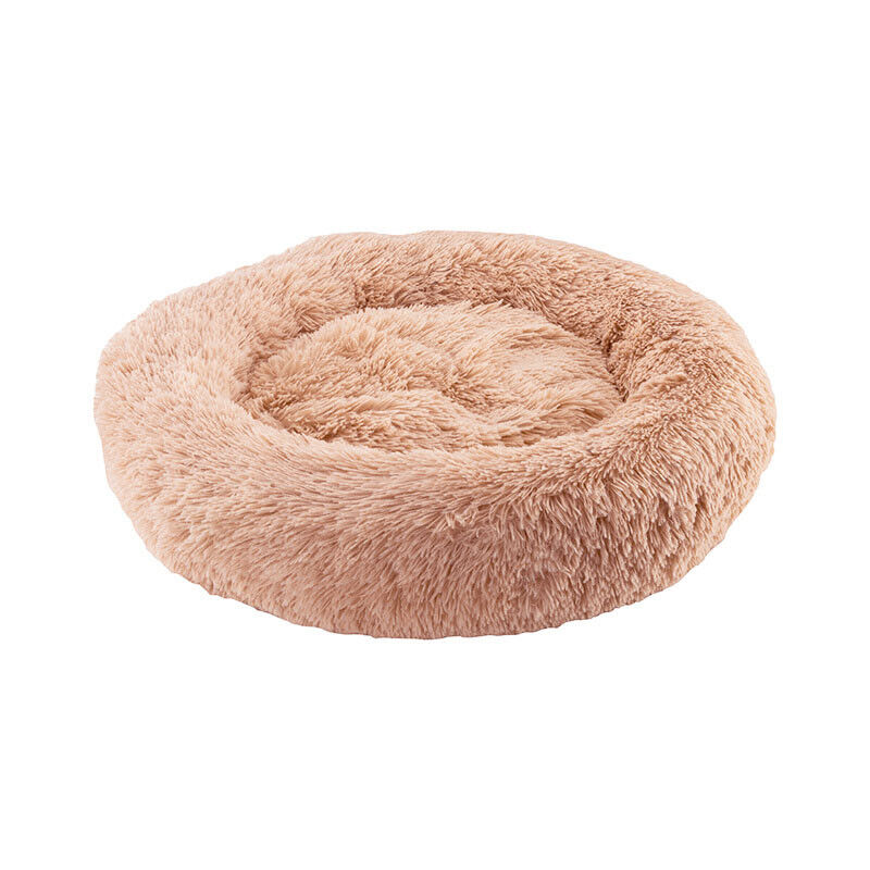 Pawfect Friend Dog Pet Cat Calming Bed Plush Beds Large Fluffy Donut Comfy Cushion Puppy  XXL-80cm peach