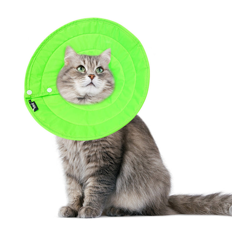 Ondoing Pet Dog Cat Elizabethan Collar Nylon Adjustable Cone Mesh Recovery Green Sizes XL-L-M-S
