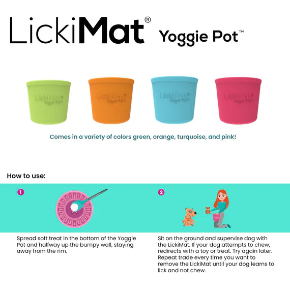 LickiMat - Yoggie Pot - Orange- Pink-Purple- Red- Turquoise