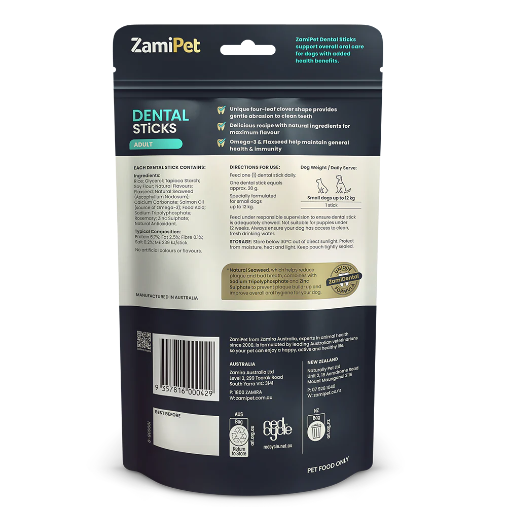 ZamiPet - Dental Sticks - Adult - Med/Large Dogs - 6 Sticks