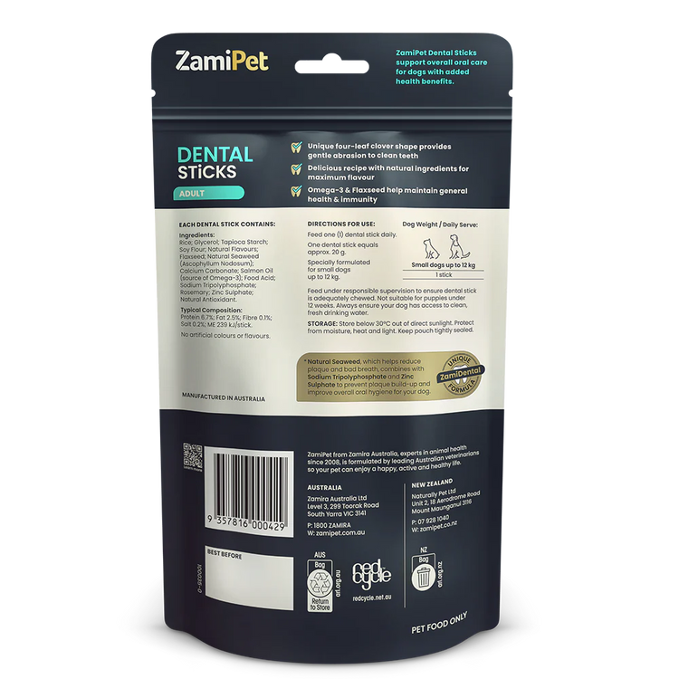 ZamiPet - Dental Sticks - Adult - Med/Large Dogs - 6 Sticks