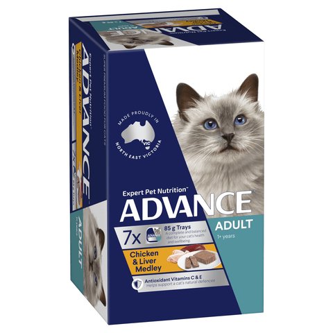 Advance - Wet Food Tray - Adult Cat - Chicken & Liver Medley - 7 x 85g